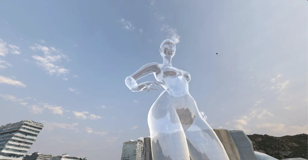 Glass Shader Woman scene